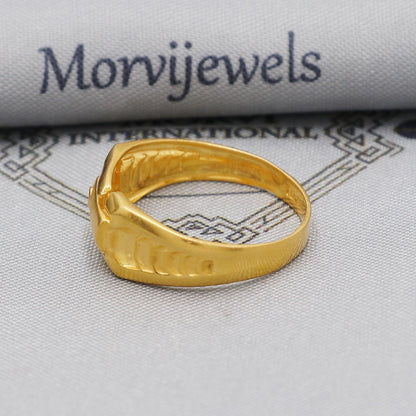 Real 22k Gold Party Wear Handmade Ring, K6162