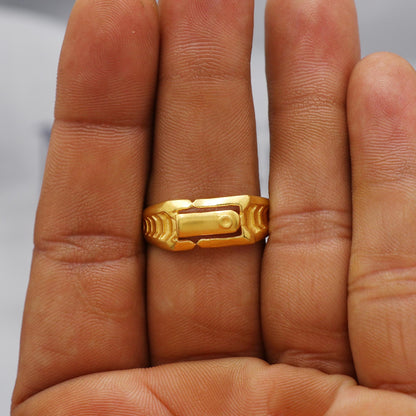 Real 22k Gold Party Wear Handmade Ring, K6162