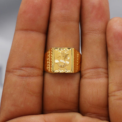 Aum Om 22k Gold Gold Ring, Vintage Antique Solid Gold 22k Ring, Indian Jewelry, Beautiful Gold Handmade Ring Jewelry, K6166