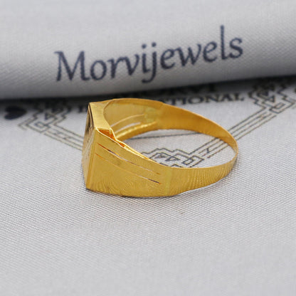 Floral Solid 22k Yellow Gold Ring Jewelry for Gift, 22k Gold Handmade Ring, Indian Gold Ring, K6169