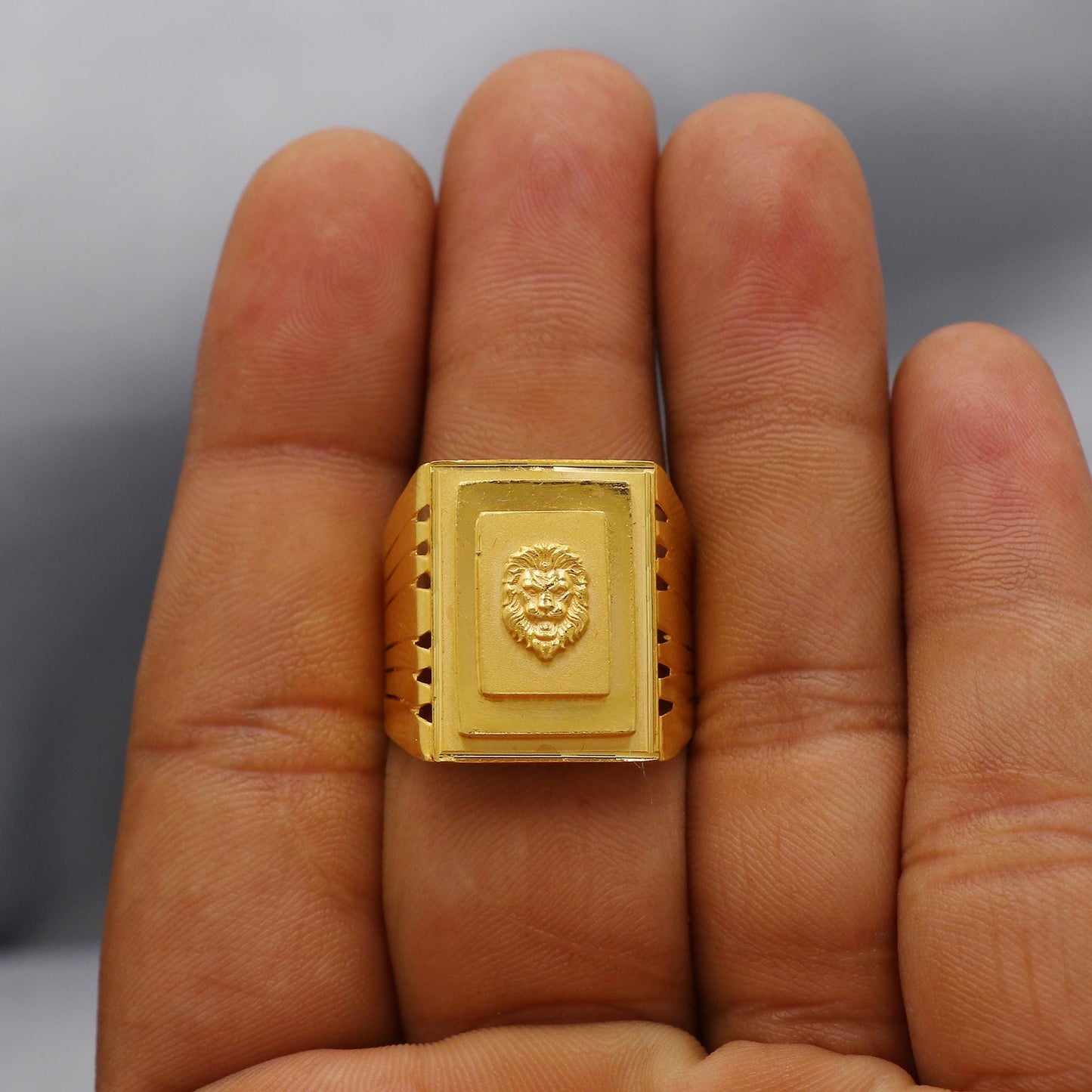 Lion Face 22k Gold Ring Indian Jewelry, K6003