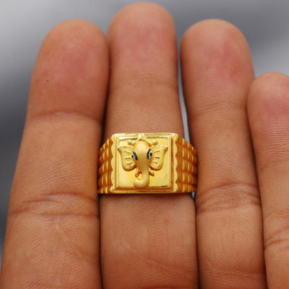 Ganeshji Ganesha face 22k Gold Ring Elephant Jewelry, K6010