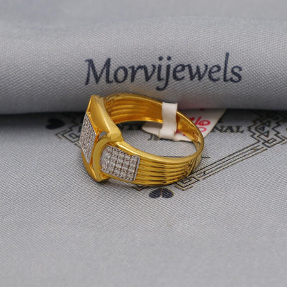 multi cz zircon stone ring Handmade 22k Gold Ring Indian Jewelry, K6012