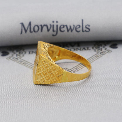 Solid 22k Yellow Gold Ring Size 6 7 8 and All Size, 22k Gold Handmade Ring, Indian Gold Ring, K6171