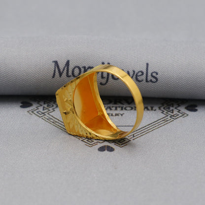 Solid 22k Yellow Gold Ring Size 6 7 8 and All Size, 22k Gold Handmade Ring, Indian Gold Ring, K6171