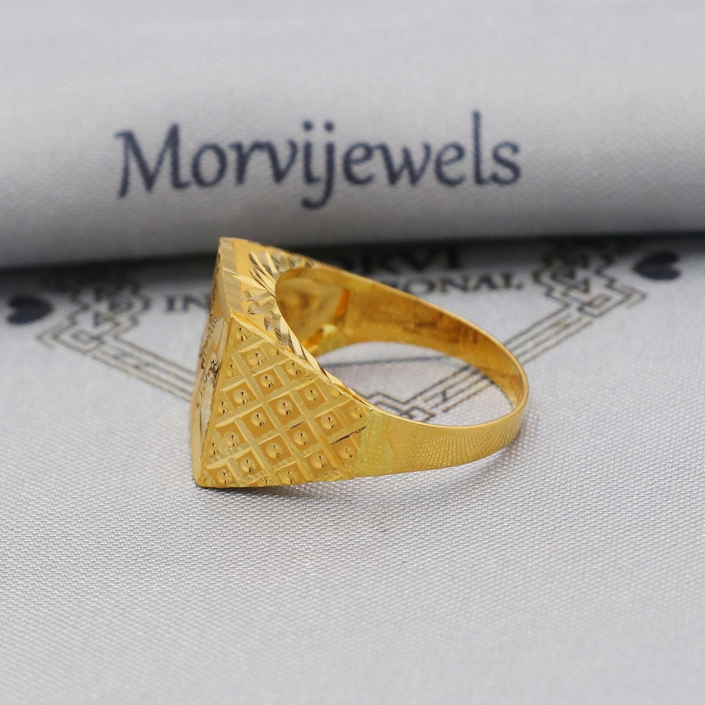Solid 22k Yellow Gold Ring Size 6 7 8 and All Size, 22k Gold Handmade Ring, Indian Gold Ring, K6171