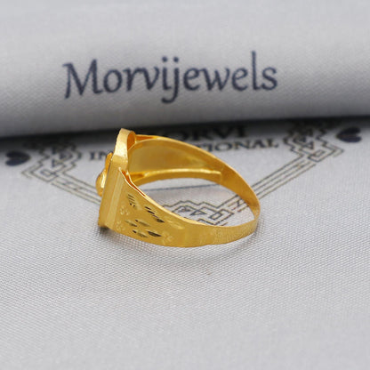 Flower Solid 22k Yellow Gold Ring Size 6 7 8 and All Size, 22k Gold Handmade Ring, Indian Gold Ring, K6172