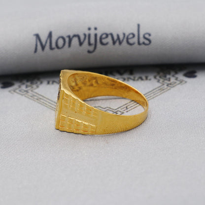 Flower Solid 22k Yellow Gold Ring Size 6 7 8 and All Size, 22k Gold Handmade Ring, Indian Gold Ring, K6174