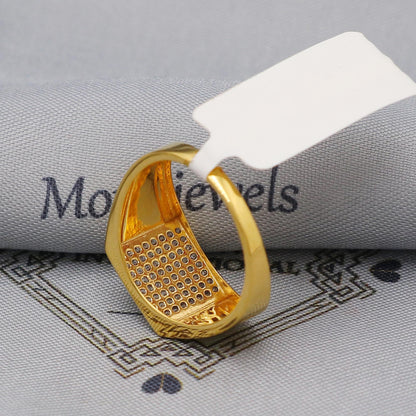 Handmade Chevron Design 22k Gold Ring Indian Jewelry, K6021