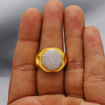 multi cz zircon stone ring Handmade 22k Gold Ring Indian Jewelry, K6024