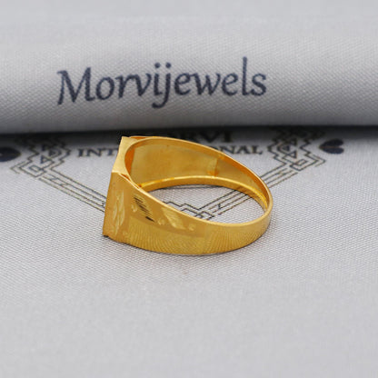 Flower Solid 22k Yellow Gold Ring Size 6 7 8 and All Size, 22k Gold Handmade Ring, Indian Gold Ring, K6175