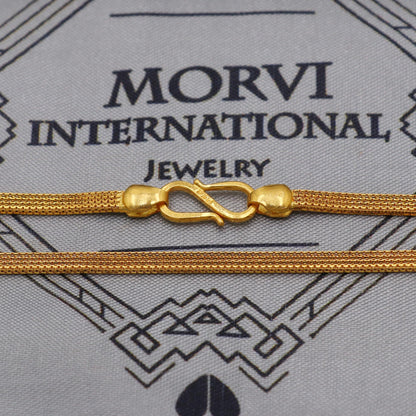 22K Gold Box Chain Necklace, Yellow Gold Box Chain, Women Chain Necklace Jewelry, Elegant Chain Indian Necklace, Gift For Her, K6029