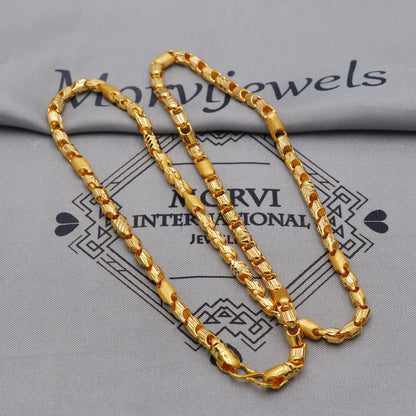 22K Yellow Gold Fancy Franco Chain Necklace, Yellow Gold Franco Chain, 22kt Indian Necklace, unisex chain Necklace Jewelry, K6034
