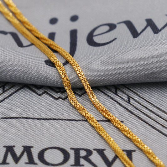 Twisted 22K Gold Box Square Chain Necklace, Yellow Gold Box Chain, Women Chain Necklace Jewelry, Chain Indian Necklace, Gift For Her, K6042