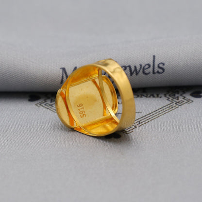 Flower Carved Solid 22k Yellow Gold Ring, 22k Gold Handmade Ring, Indian Gold Ring, K6177