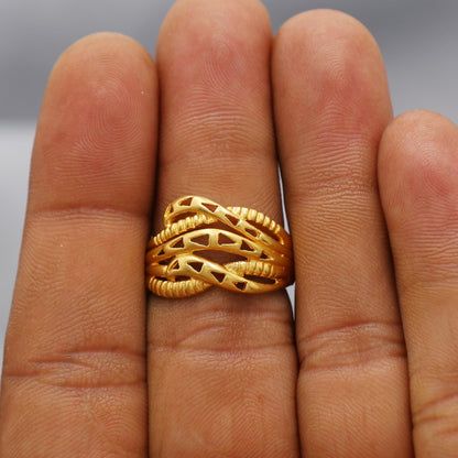 Stylish 22k Gold Handmade Ring Jewelry, K6188
