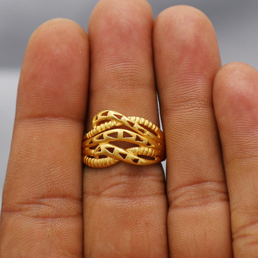 Stylish 22k Gold Handmade Ring Jewelry, K6188