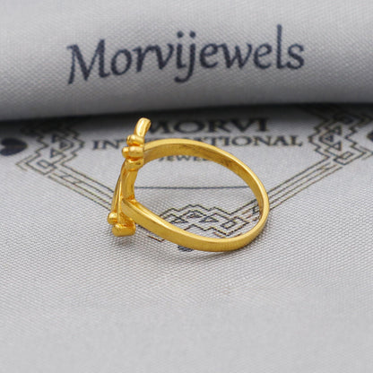 Natural 22k Gold Ring Handmade Jewelry for Gift, K6189