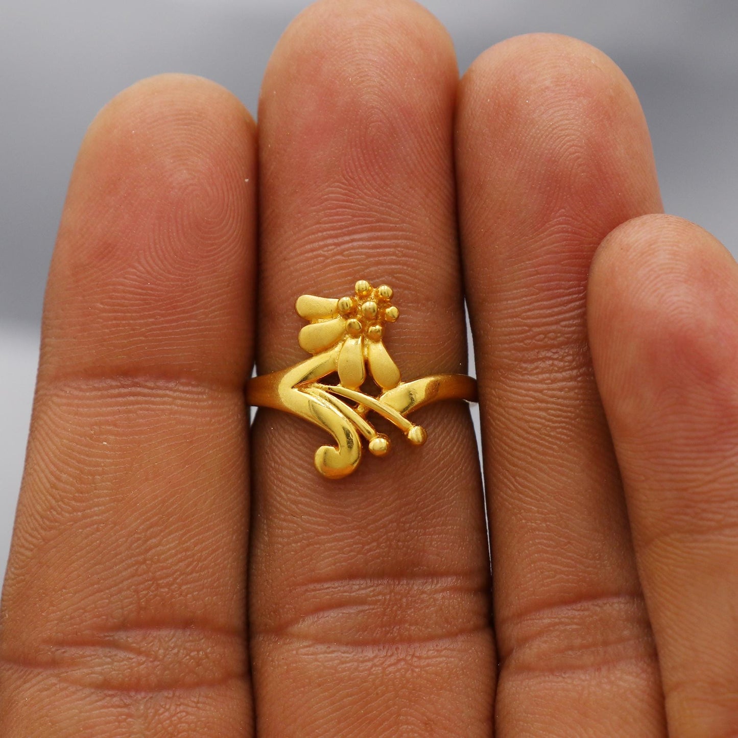 Natural 22k Gold Ring Handmade Jewelry for Gift, K6189