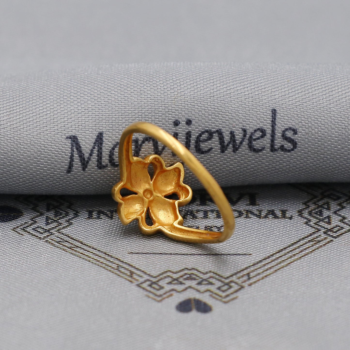 Flower 22k Solid Yellow Gold Handmade Ring Jewelry, K6195