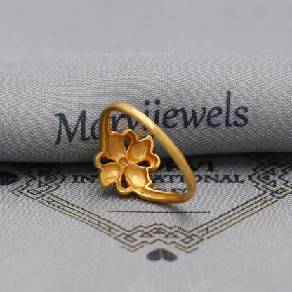 Flower 22k Solid Yellow Gold Handmade Ring Jewelry, K6195