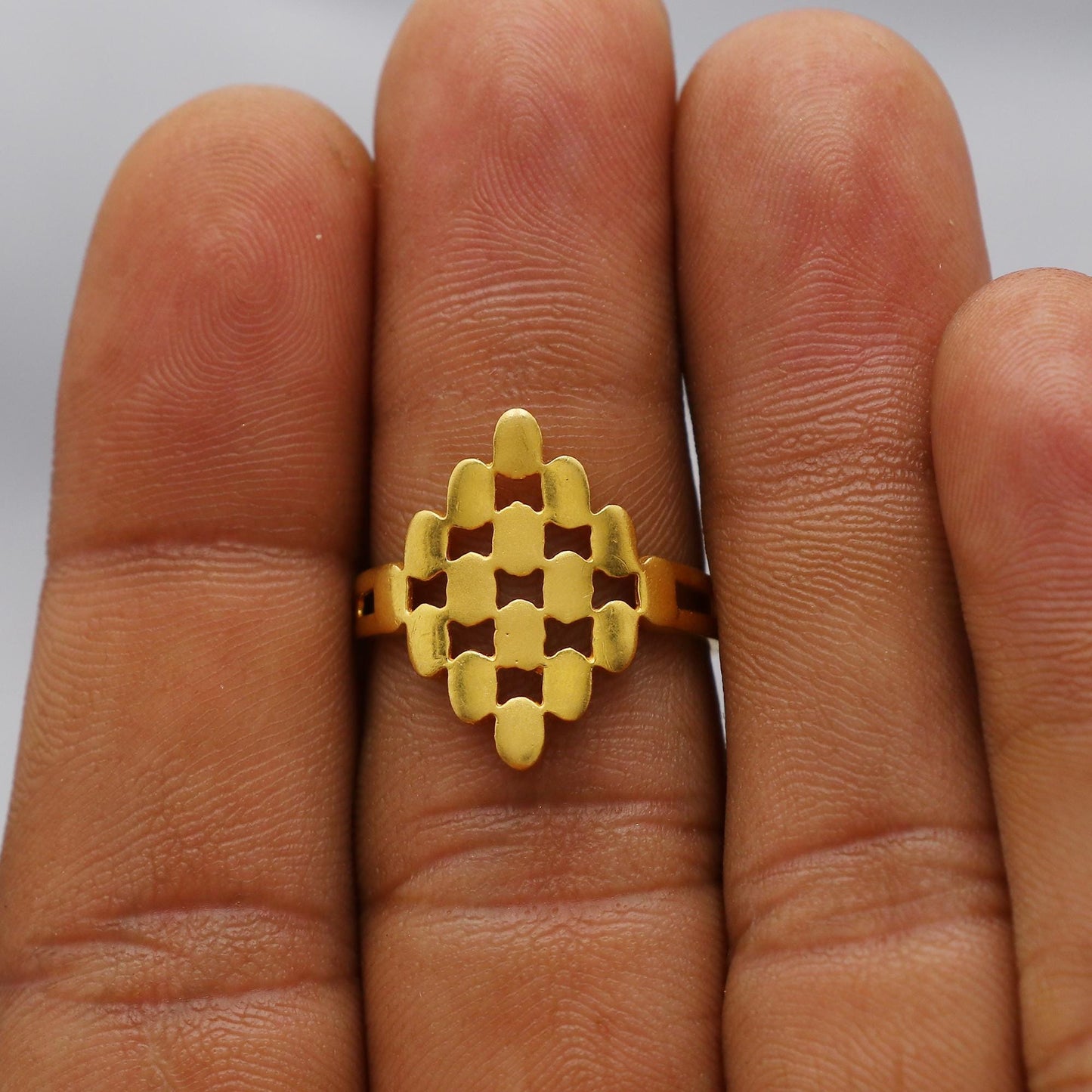 22kt 22k Solid Yellow Gold Handmade Ring Jewelry, K6197