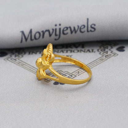 22kt 22k Solid Yellow Gold Handmade Flower Ring Jewelry, K6199