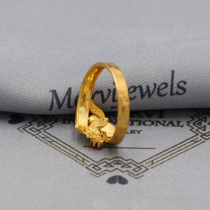 Dainty Three stone 22kt 22k Solid Yellow Gold Handmade Small Dainty Ring Jewelry, K6203