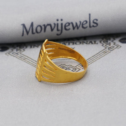 Classic 22kt 22k Solid Yellow Gold Handmade Ring Jewelry, K6205