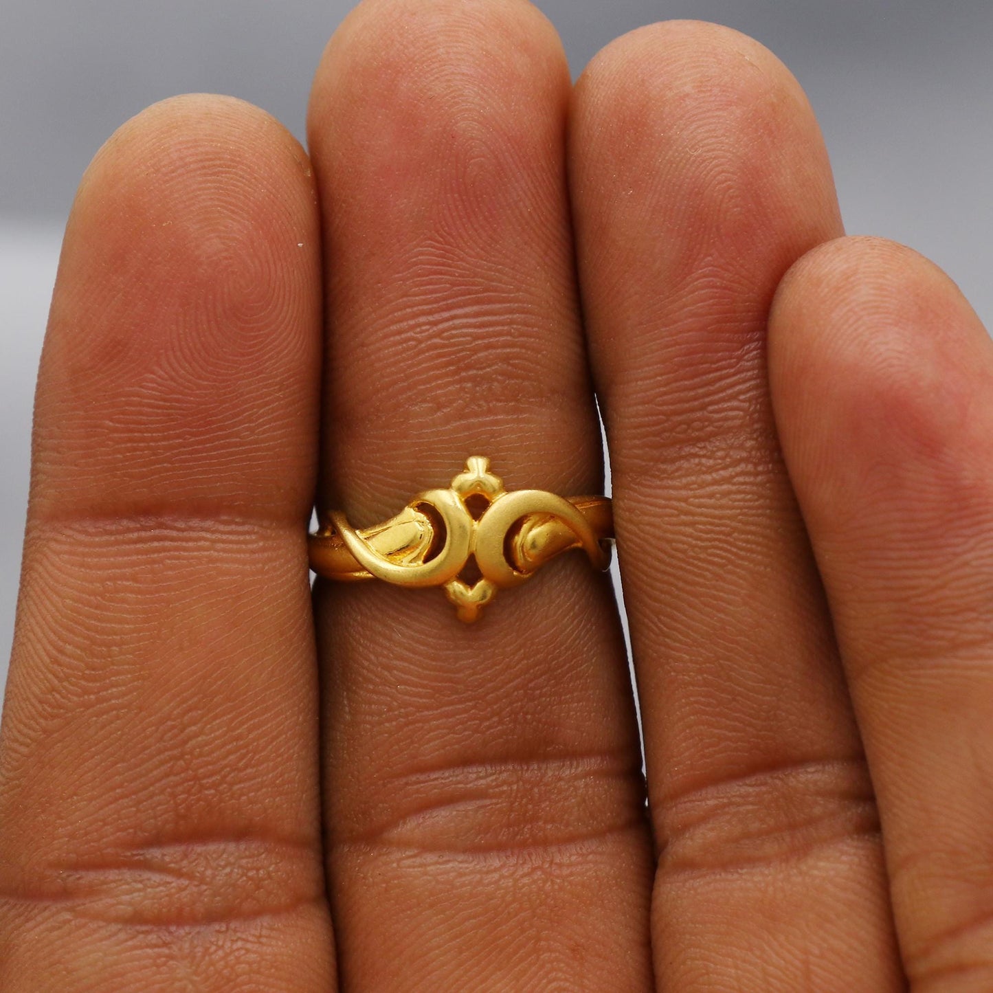 22k Solid Yellow Gold Handmade Ring Jewelry, K6206