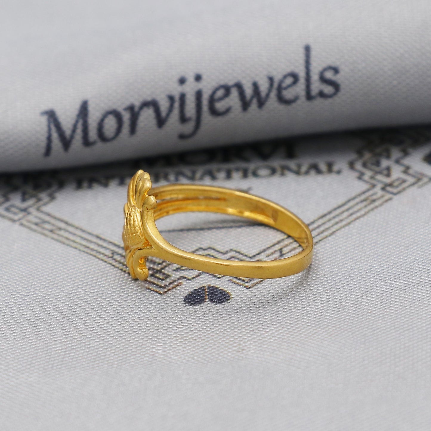 22kt 22k Solid Yellow Gold Handmade Flower Ring Jewelry, K6207