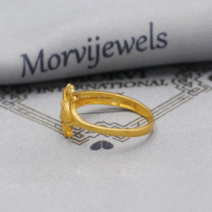 22kt 22k Solid Yellow Gold Handmade Flower Ring Jewelry, K6207