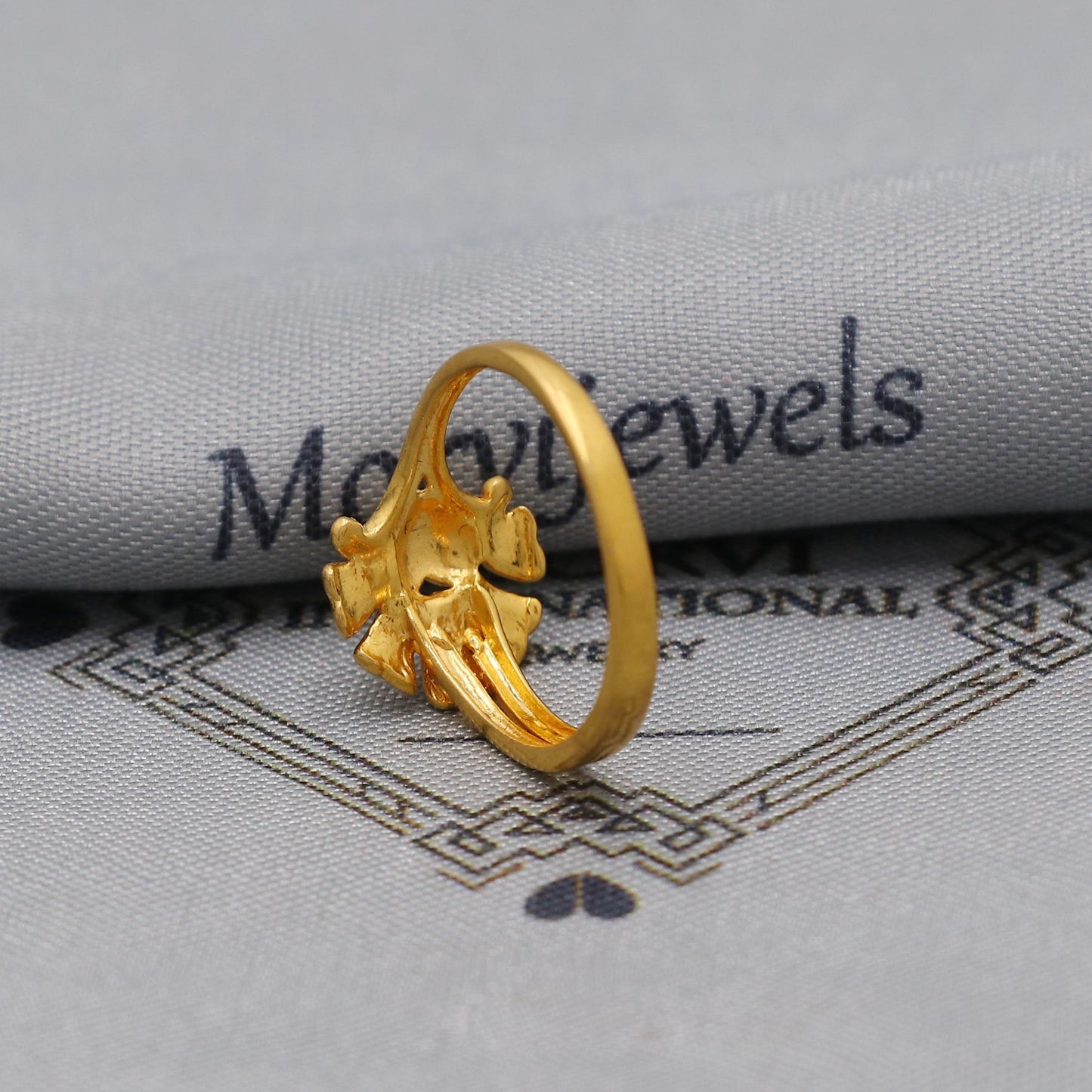 22kt 22k Solid Yellow Gold Handmade Flower Ring Jewelry, K6207