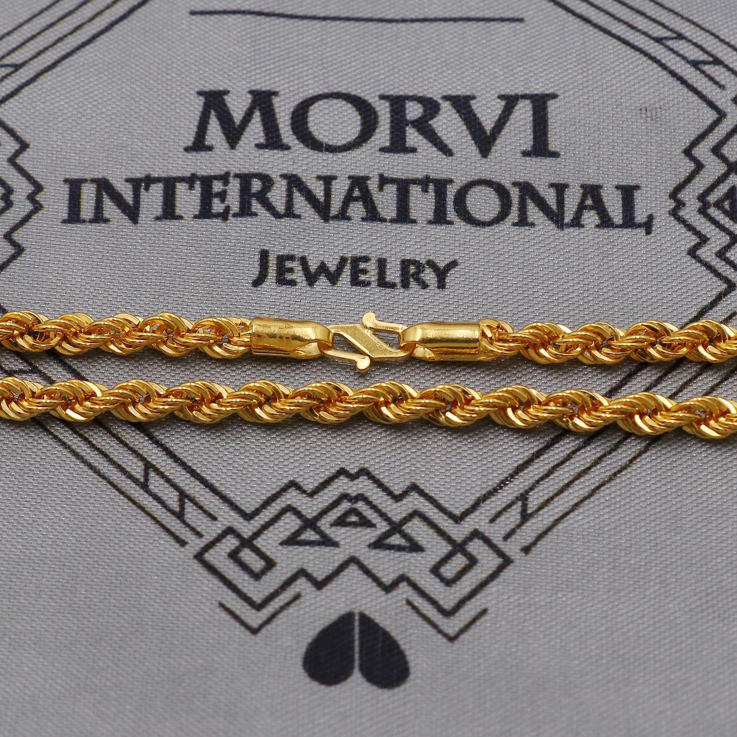 22K Gold Rope Chain Necklace Jewelry, Solid Yellow Gold Chain, Handmade Indian Necklace, real gold chain Necklace, K6045