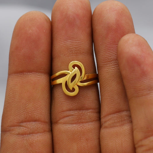 22kt 22k Solid Yellow Gold Handmade Flower Ring Jewelry, K6208