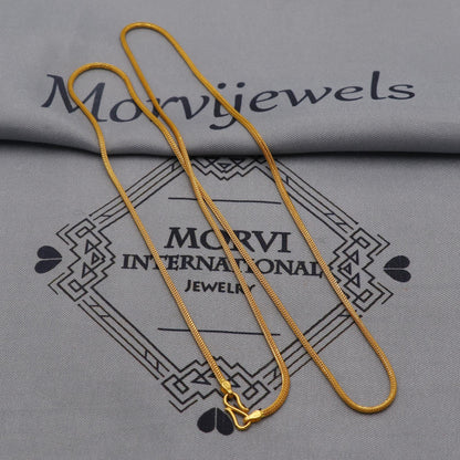 22K Gold Box Chain Necklace, Yellow Gold Box Chain, Women Men Chain Necklace Jewelry, Elegant Chain Indian Necklace, Gift For Her, K6046