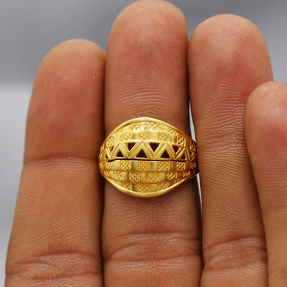 22kt 22k Solid Yellow Gold Handmade Vintage Design Ring Jewelry, K6209