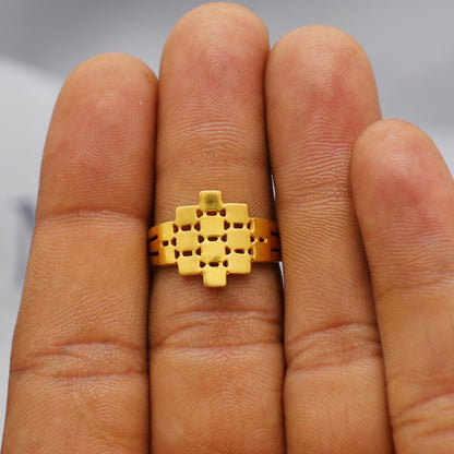 22kt 22k Solid Yellow Gold Handmade Flower Design Ring Jewelry, K6214