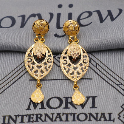 22k Gold Earrings Necklace set Gift , all sizes, 22k karat 22kt 22ct Indian Gold Handmade wedding necklace indian Jewelry for gift,