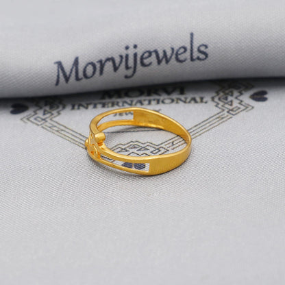 Real Pure 22k Solid Yellow Gold Handmade Ring Indian Jewelry, K6220