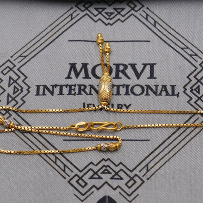 Designer 22k Gold Beads Necklace Jewelry, Beads 22kt Jewelry Chain, Indian Gold Necklace, Party Wear Chain, Indian Handmade Chain Jewelry