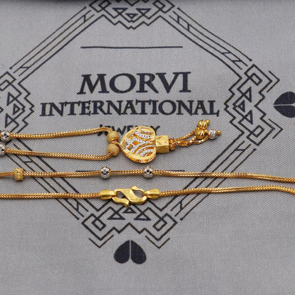 Designer 22k Gold Pendant Necklace Jewelry, Beads 22kt Jewelry Chain, Indian Gold Necklace, Party Wear Chain, Indian Handmade Chain Jewelry