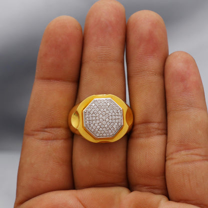 multi cz zircon stone ring Handmade 22k Gold Ring Indian Jewelry, K6024