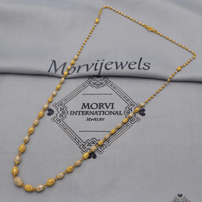 22k Gold Chain Beads Necklace Jewelry, Diamond Cut Beads 22kt Chain, Indian Gold Chain, Party Wear Chain, K6241