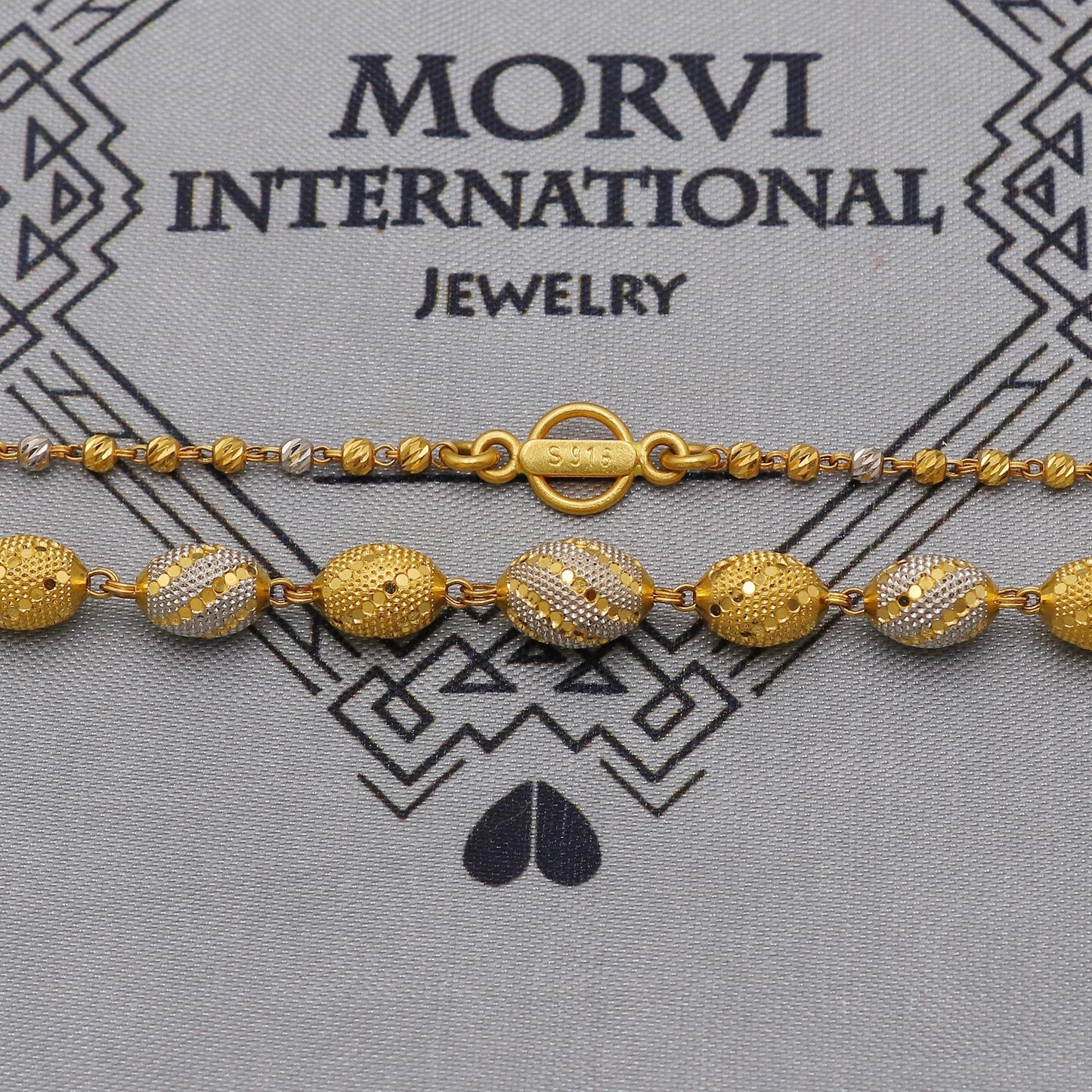 22k Gold Chain Beads Necklace Jewelry, Diamond Cut Beads 22kt Chain, Indian Gold Chain, Party Wear Chain, K6241
