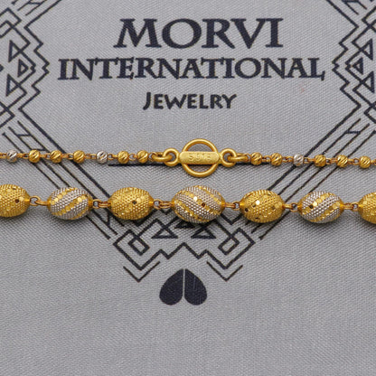 22k Gold Chain Beads Necklace Jewelry, Diamond Cut Beads 22kt Chain, Indian Gold Chain, Party Wear Chain, K6241