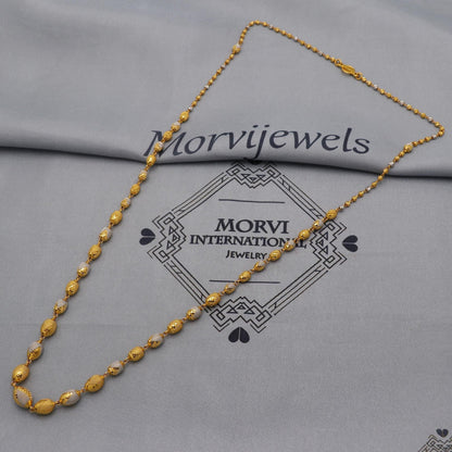 22k Gold Chain Beads Necklace Jewelry, Diamond Cut Beads 22kt Chain, Indian Gold Chain, Party Wear Chain, K6242