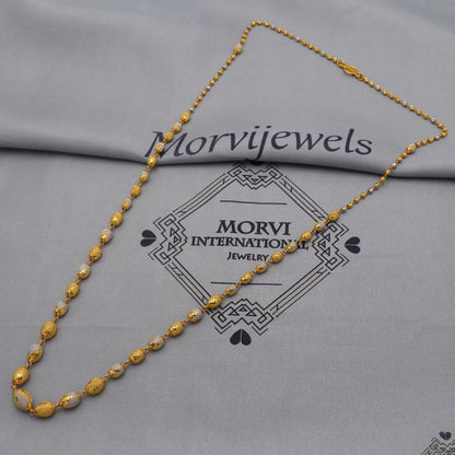 22k Gold Chain Beads Necklace Jewelry, Diamond Cut Beads 22kt Chain, Indian Gold Chain, Party Wear Chain, K6242