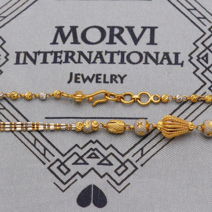 22k Gold Chain Beads Necklace Jewelry, Diamond Cut Beads 22kt Chain, Indian Gold Chain, Party Wear Chain, K6243