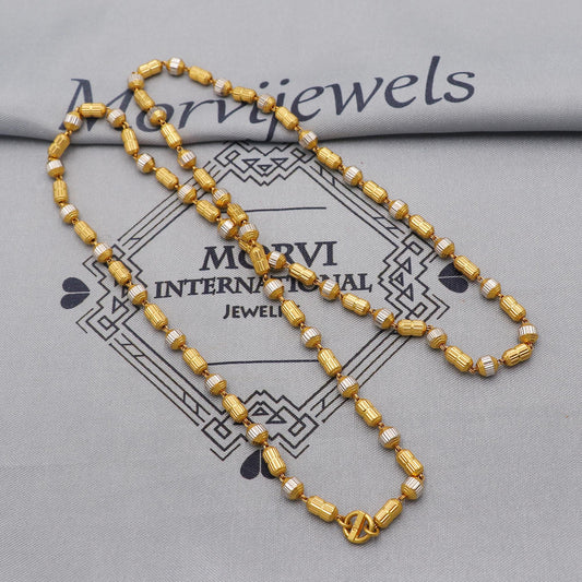22k Gold Chain Beads Necklace Jewelry, Diamond Cut Beads 22kt Chain, Indian Gold Chain, Party Wear Chain, K6244